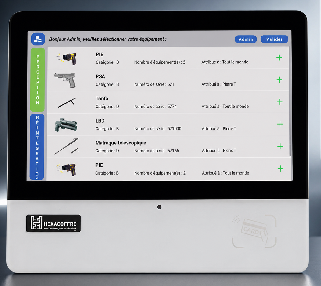 Visuel HEXARAV écran de gestion